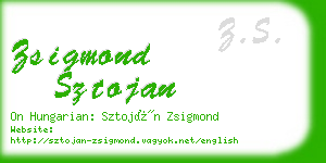 zsigmond sztojan business card